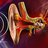 Illustration of  ear anatomy receiving sound waves.