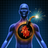 Illustration of a human heart attack as a time bomb.