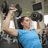 A women lifting weights.